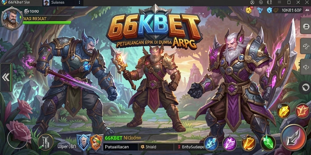 Screenshot menunjukkan pemain melawan monster epic dalam gameplay ARPG.