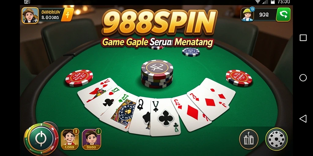 Tampilan gameplay seru di 988SPIN dengan fitur Gaple.