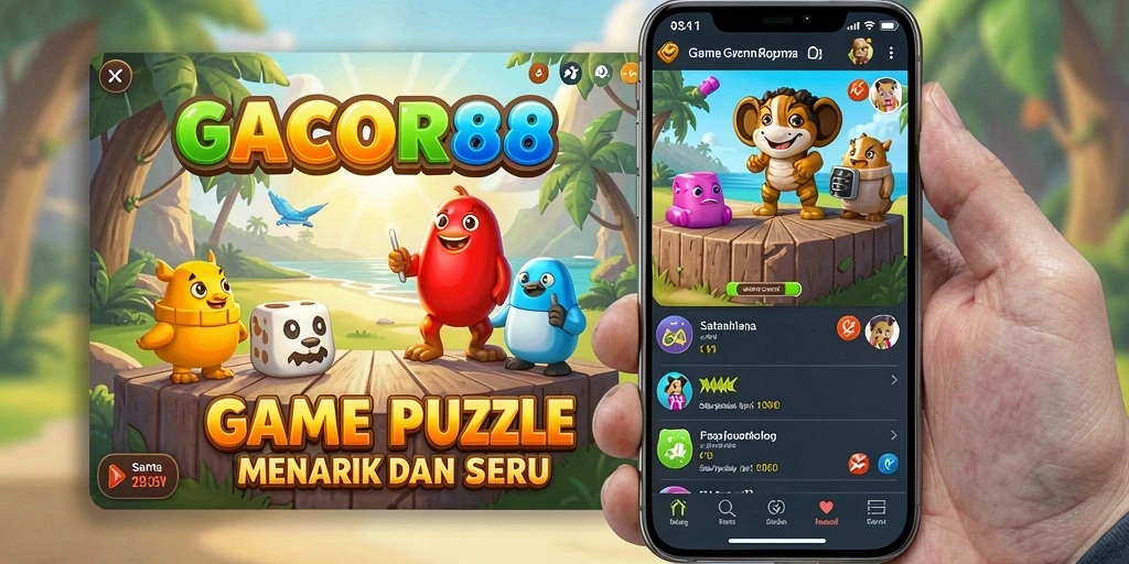 Screenshot utama GACOR88 menampilkan gameplay puzzle yang seru dan menantang.