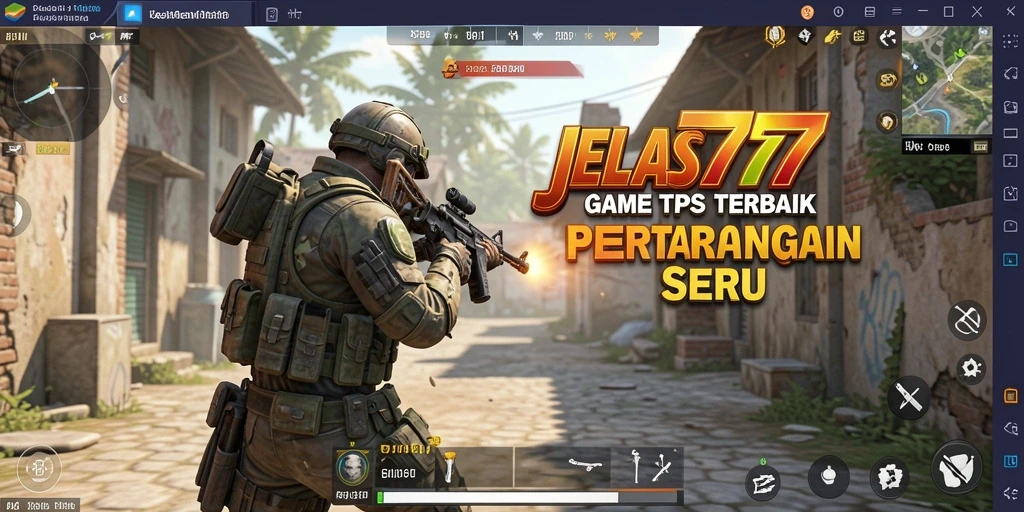 Tampilan gameplay seru dari JELAS777 dengan aksi TPS menegangkan.