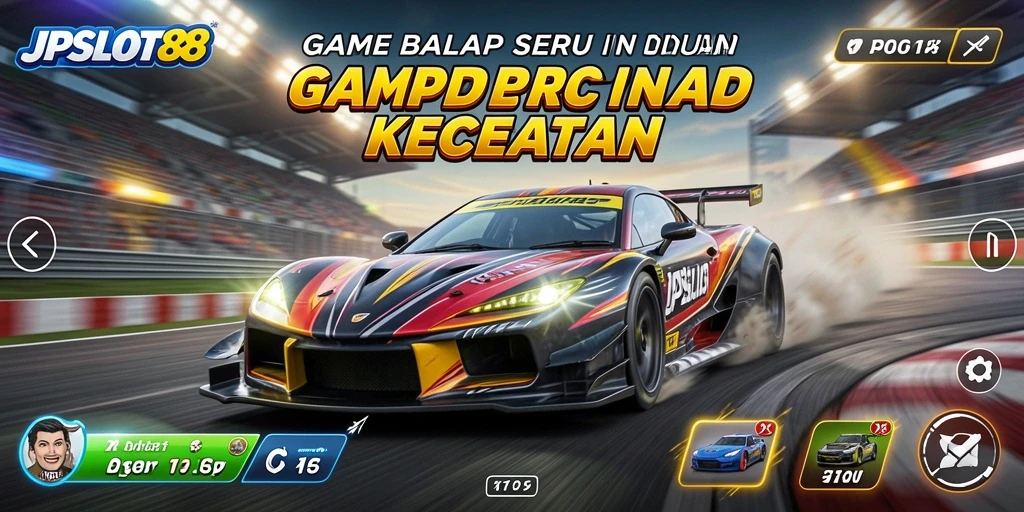 Gameplay JPSLOT88 menampilkan aksi balap yang cepat dan mendebarkan.