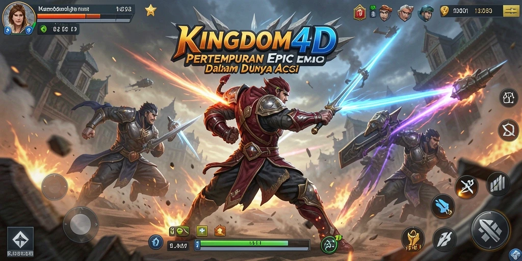 Tangkapan layar menampilkan pertarungan seru dalam KINGDOM4D.