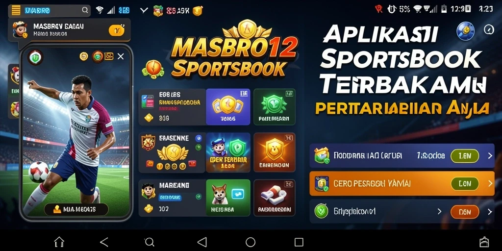 Tampilan antarmuka menarik dari aplikasi Sportsbook MASBRO12