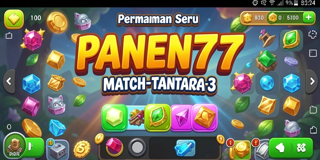 Tampilan gameplay seru dari PANEN77 saat mencocokkan buah-buahan.