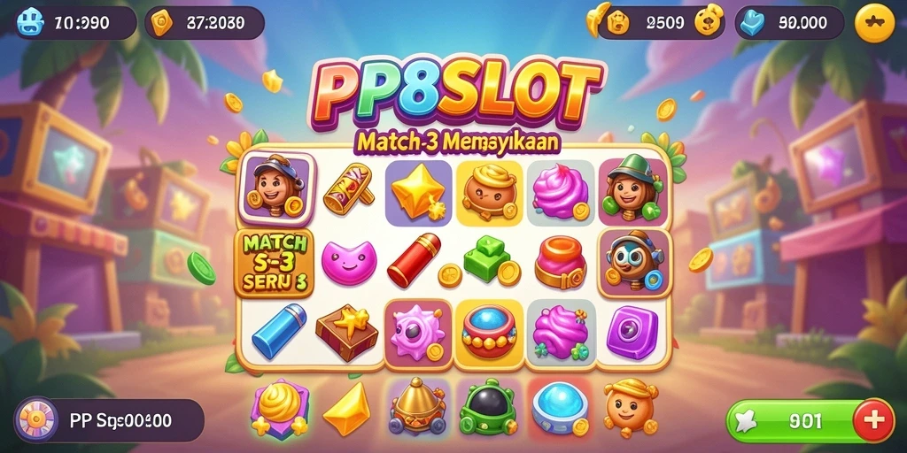 Tampilan gameplay seru dari PP8SLOT yang penuh warna.