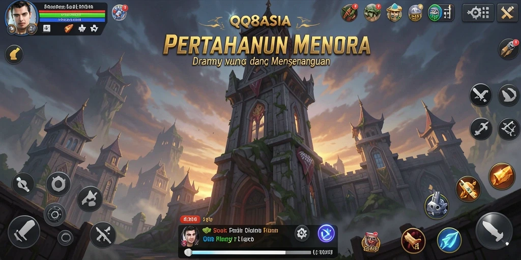 Gameplay seru mempertahankan menara dalam QQ88ASIA.