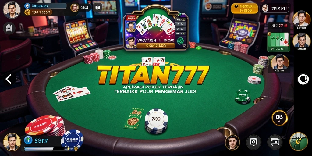 Screenshot gameplay TITAN777 menampilkan suasana seru saat bermain Poker.