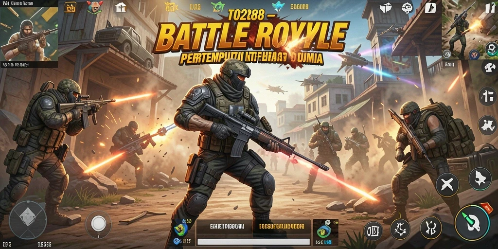 Tampilan gameplay seru dan menegangkan di TO288 Battle Royale.