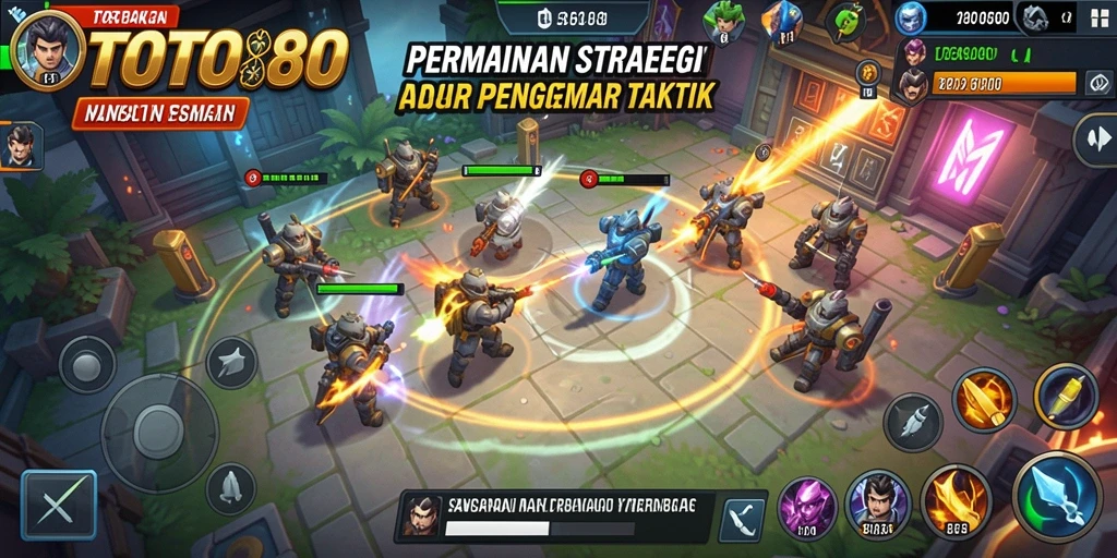 Tampilan gameplay <strong>TOTO80</strong> yang menampilkan strategi dan aksi seru.