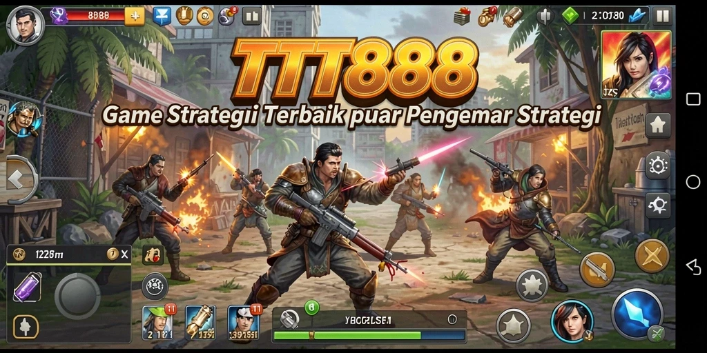 Screenshot utama TTT888 menampilkan adegan intens dari gameplay Strategy.